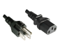 Preview: DINIC Netzkabel für Amerika USA Typ B auf C13 Kaltgeräte, UL, CSA, schwarz, 1m