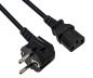 Preview: DINIC Kaltgerätekabel, Netzkabel Schutzkontaktstecker auf C13, VDE, 0,75mm², schwarz, 0,50m