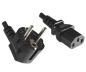 Preview: DINIC Netzkabel halogenfrei Schutzkontaktstecker auf C13, LSZH, VDE, schwarz, 3m
