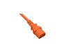 Preview: DINIC Netzkabel Europa CEE 7/7 90° auf C13, 0,75 mm², VDE, orange, Länge 1,80m