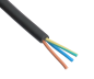 Preview: DINIC Netzkabel Gummi / Neopren Schuko auf Open-End, 3cm abgemantelt, 1.5mm², VDE, schwarz, 5m