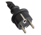 Preview: DINIC Netzkabel Gummi / Neopren Schuko auf Open-End, 3cm abgemantelt, 1.5mm², VDE, schwarz, 5m