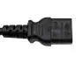 Preview: DINIC Kaltgeräte-Verlängerung C13 Stecker auf C14 Buchse, VDE, 0,75mm² schwarz, 0.50m