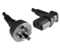 Preview: DINIC Netzkabel Australien Typ I auf C13 gewinkelt, 0,75mm², SAA, 1.80m