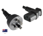 Preview: DINIC Netzkabel Australien Typ I auf C13 gewinkelt, 0,75mm², SAA, 1.80m