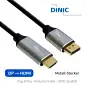 Preview: DINIC Premium Displayport auf HDMI Kabel, 4K@60Hz, 3D, HDR, 1x DP auf 1x HDMI Stecker, 2m