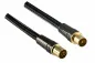 Preview: DINIC Premium Antennenkabel Koax Stecker auf Buchse, Dubai Range, schwarz, 5m