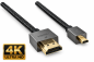 Preview: DINIC Premium HDMI Kabel HDMI St. auf micro HDMI St., DINIC Dubai Range, schwarz, 2m