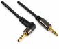 Preview: DINIC Premium Audiokabel 3,5mm St. auf 90° St., DINIC Dubai Range, schwarz, 2m