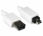 Preview: DINIC FireWire 400 Kabel 6 polig auf 4 polig Stecker, Anschlusskabel IEEE 1394a, weiß, 1m