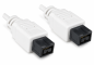 Preview: DINIC FireWire 800 Kabel 9 polig Stecker auf Stecker, Anschlusskabel IEEE 1394b, weiß