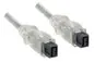 Preview: DINIC FireWire 800 Kabel 9 polig Stecker auf Stecker, Anschlusskabel IEEE 1394b, transparent