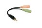 Preview: DINIC Klinke Y-Adapter 4-Pin Stereo Stecker auf 2x 3-Pin Buchse, 15cm