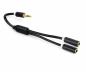 Preview: DINIC Audioadapter 3,5mm Klinke St. auf 2x Bu., 0,2m Monaco Range, schwarz