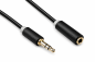 Preview: Audiokabel 3,5mm Klinke Stecker auf Buchse, 2m DINIC Monaco Range, Verlängerung, schwarz