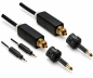 Preview: DINIC Toslink Kabel 4mm inkl. 2 Mini Toslinkadapter, schwarz, 2m