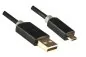 Preview: DINIC HQ Micro USB Kabel A St. auf micro B Stecker, Monaco Range, schwarz, 0,5m