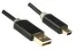 Mobile Preview: DINIC HQ Mini USB Kabel A Stecker auf mini B Stecker, 2m Monaco Range, schwarz