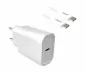 Preview: DINIC USBC Ladeadapter 20W + 1m USBC Ladekabel 5V/3A; 9V/2,22A (PD3.0) Set, weiß