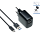 Preview: DINIC USB PD/QC 3.0 Ladeadapter, inkl. A auf C Kabel 20W, 3,6V~5,9V/3A; 6~9V/2A; 9V~12V/1,5A, schwarz, 1m