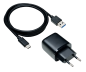 Preview: DINIC USB PD/QC 3.0 Ladeadapter, inkl. A auf C Kabel 20W, 3,6V~5,9V/3A; 6~9V/2A; 9V~12V/1,5A, schwarz, 1m
