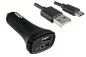 Preview: DINIC USB KFZ QC3 Ladeadapter + USB C auf A Kabel, 1m Ausg. 1: 5V 2,4A; Ausg. 2: 5V/3A, 9V/2A, 12V/1,5A
