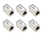 Preview: 6x DINIC  RJ45 Cat 7 Kupplung Buchse auf Buchse RJ45 Buchse auf Buchse, geschirmt, Vollmetall