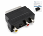Preview: DINIC Scartstecker mit IN/OUT Umschalter, 3x Cinchbuchse und 4 pol. mini DIN-Buchse, Karton Box
