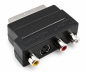 Preview: DINIC Scartstecker mit IN/OUT Umschalter, 3x Cinchbuchse und 4 pol. mini DIN-Buchse, Karton Box
