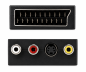 Preview: DINIC Scartstecker mit IN/OUT Umschalter, 3x Cinchbuchse und 4 pol. mini DIN-Buchse, Karton Box