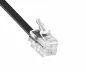 Preview: DINIC Telefonhörer-Spiralkabel, 2m, Box RJ10 4P4C Modularstecker auf Stecker, schwarz, 2m