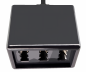 Preview: DINIC TAE Verteiler 3x TAE N/F/F Buchse auf RJ11/RJ45 Stecker (6P4C), schwarz, DINIC Box, 0,20m