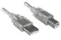 Preview: DINIC USB 2.0 Kabel A Stecker auf B Stecker, UL 2725, doppelt geschirmt, transparent, 2m