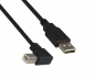 Preview: DINIC USB 2.0 Kabel A auf B St. links abgewinkelt, AWG 28/24, schwarz, 0,5m