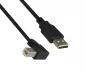 Preview: DINIC USB 2.0 Kabel A auf B St. rechts abgewinkelt, AWG 28/24, schwarz, 0,5m