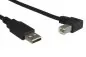 Preview: DINIC USB 2.0 Kabel A auf B St. rechts abgewinkelt, 0,5m AWG 28/24, schwarz