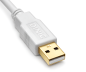 Preview: DINIC USB 2.0 HQ Kabel A Stecker auf B Stecker, weiß, 2m