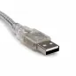 Preview: DINIC USB 2.0 Kabel A auf B St. links abgewinkelt, AWG 28/24, transparent, 2m