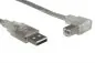 Mobile Preview: DINIC USB 2.0 Kabel A auf B St. rechts abgewinkelt, 2m transparent, AWG 28/24