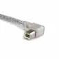 Preview: DINIC USB 2.0 Kabel A auf B St. rechts abgewinkelt, 2m transparent, AWG 28/24