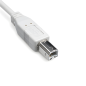 Preview: DINIC USB 2.0 Kabel A Stecker auf B Stecker, 28 AWG / 2C, 26 AWG / 2C, grau, 3m