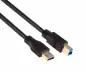 Preview: DINIC USB 3.0 Kabel A Stecker auf B Stecker, 3P AWG 28/1P AWG 24, schwarz, 0,20m