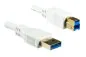 Preview: DINIC USB 3.0 Kabel A Stecker auf B Stecker, 2m 3P AWG 28/1P AWG 24, vergoldete Kontakte, weiß