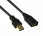 Preview: DINIC USB 3.0 Verlängerung A Stecker/Buchse, 3P AWG 28/1P AWG 24, schwarz, 2m