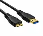 Preview: DINIC USB 3.0 Kabel A Stecker auf micro B Stecker, 3P AWG 28/1P AWG 24, schwarz, 0,20m