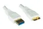 Preview: DINIC USB 3.0 Kabel A St. auf micro B St., 2m 3P AWG 28/1P AWG 24, vergoldete Kontakte, weiß