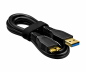 Preview: DINIC USB 3.0 Kabel A Stecker auf micro B Stecker, 3P AWG 28/1P AWG 24, schwarz, 2m