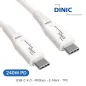 Preview: DINIC USB C 4.0 Kabel, 240W PD, 40Gbps, weiß, 0,5m Typ C auf C, OD 5,2mm, TPE, E-Mark chip, DINIC Box