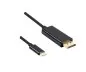 Mobile Preview: DINIC USB 3.2 Kabel Typ C St. auf DisplayPort St., 2m 4K bei 60Hz, schwarz