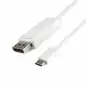 Preview: DINIC USB 3.2 Kabel Typ C St. auf DisplayPort St., 4K bei 60Hz, weiß, 2m